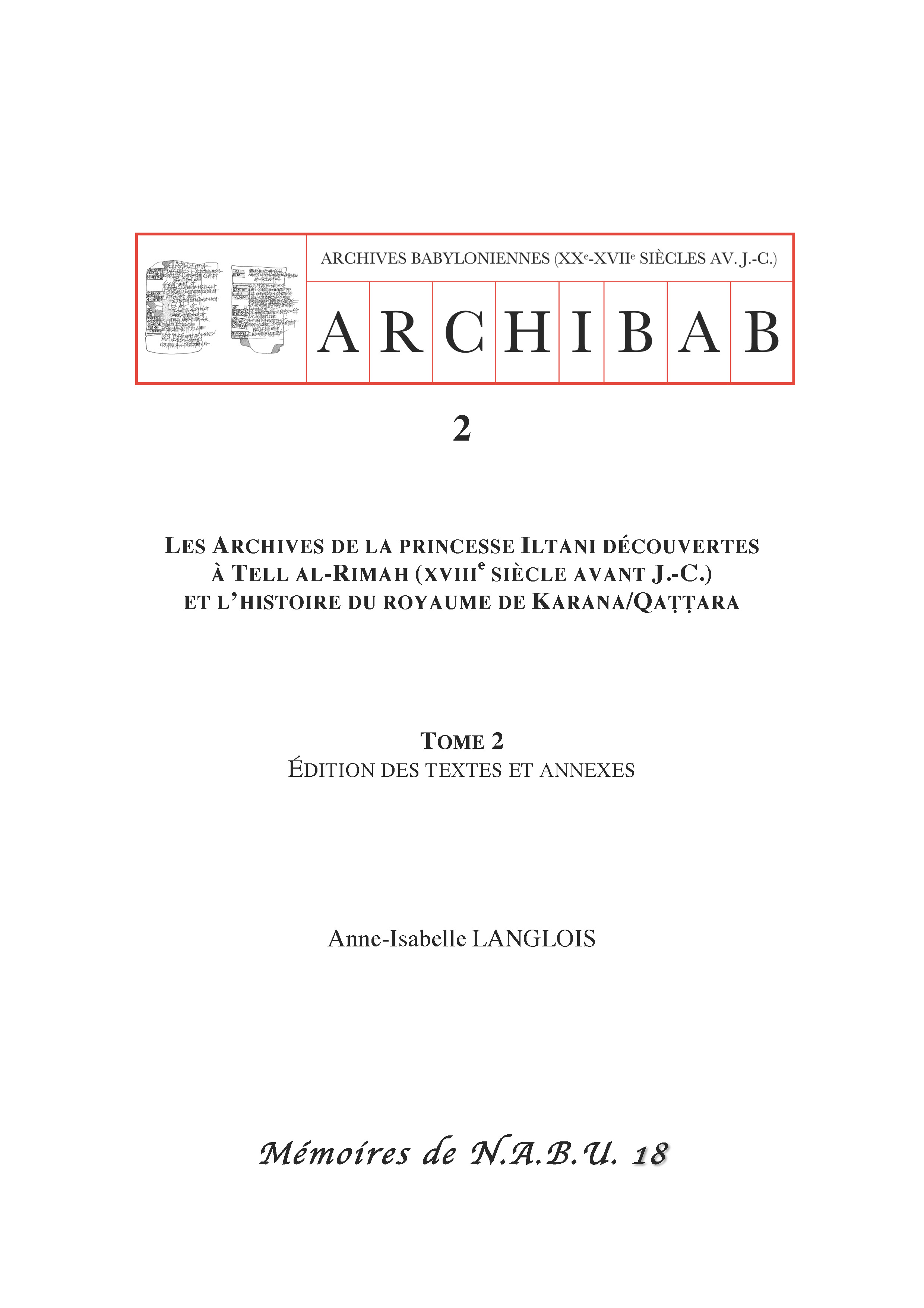 2017. Mémoires de NABU 18 (2 tomes) – Image 2